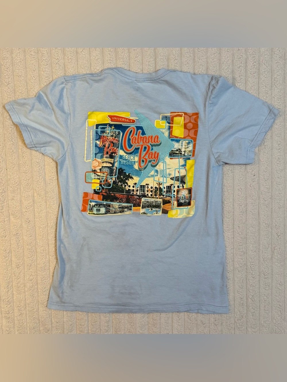 Universal Studios Cabana Bay Beach Resort Souvenir T-Shirt in Baby Blue